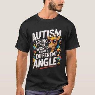 Camiseta Niños Jirafa Autismo Viendo Mundo Diferente Ángulo