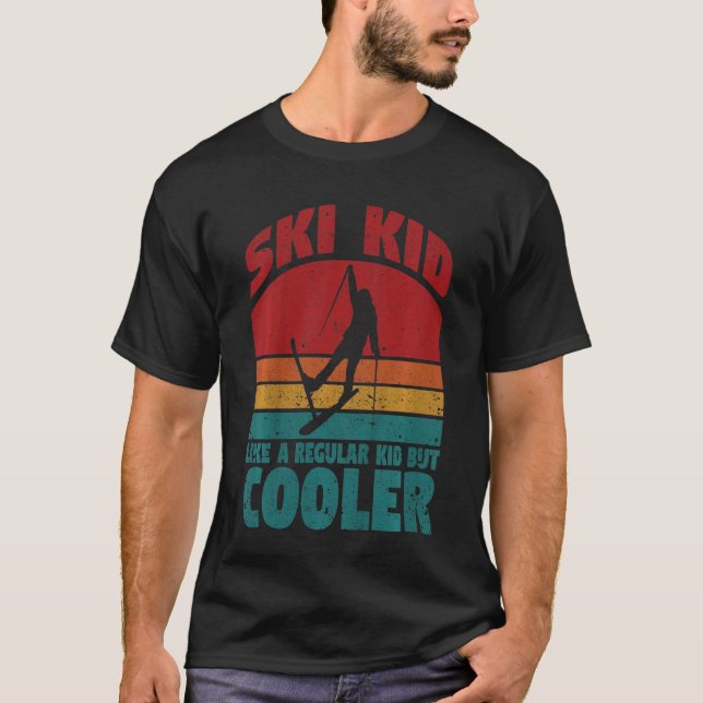 Camiseta Niños jóvenes esquiadores Deportes de descenso del (Anverso)