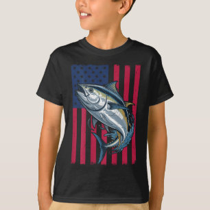 Camiseta Niños Jóvenes Pesca de Aguas Profundas Bandera Ame
