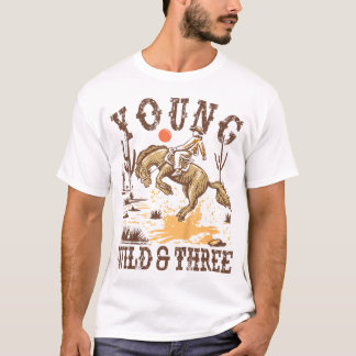 Camiseta Niños Jóvenes Salvajes Tres Cowboy Rodeo Occidenta