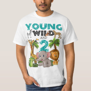 Camiseta Niños Jóvenes Salvajes Y 2 - 2 Años Safari Zoo Y