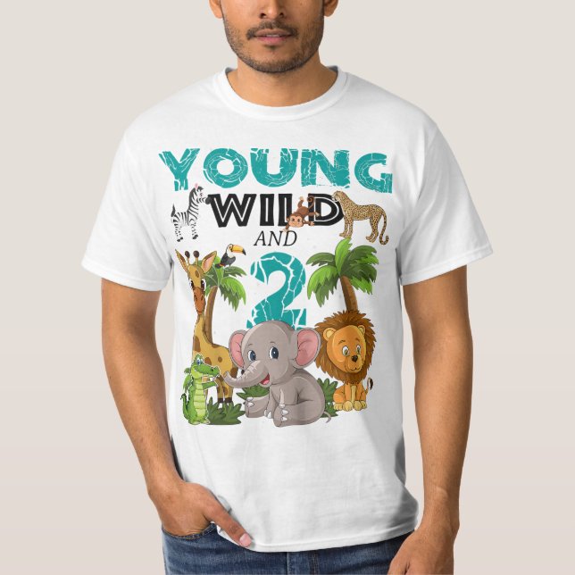 Camiseta Niños Jóvenes Salvajes Y 2 - 2 Años Safari Zoo Y (Anverso)