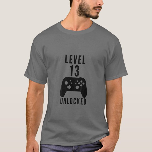 Camiseta Niños Jugador de Cumpleaños Nivel 13 Videojuego de (Anverso)