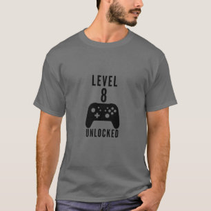 Camiseta Niños Jugador de Cumpleaños Nivel 8 Videojuego des