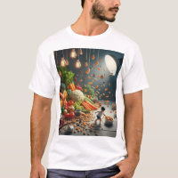 "Niños jugando con frutas y verduras"