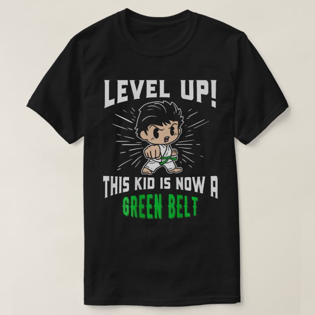 Camiseta Niños Karate Uniforme Premio Cinturón Verde Regalo (Diseño del anverso)