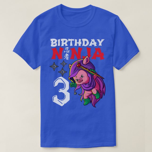 Camiseta Niños Kawaii de 3 años de edad crían cerdo japonés (Diseño del anverso)