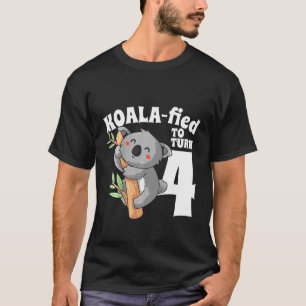 Camiseta Niños Koala de 4 años Cumpleaños Chica Koalafied C