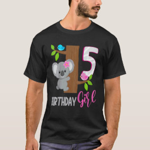 Camiseta Niños Koala de 5 años Cumpleaños Chica Koalafied 5