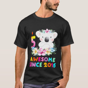 Camiseta Niños Koala Llevan Un Juego De Cumpleaños De 5 Año