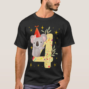 Camiseta Niños Koala Oso Chica 4º cumpleaños Ko de 4 años