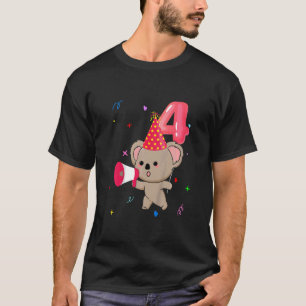 Camiseta Niños Koala Oso Chica 4to cumpleaños cuarto año