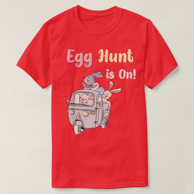 Camiseta Niños La Caza De Huevos Para Niños Está De Pie En  (Diseño del anverso)