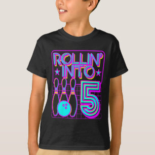 Camiseta Niños lanzados al 5 Bowling Bowler 5 cumpleaños