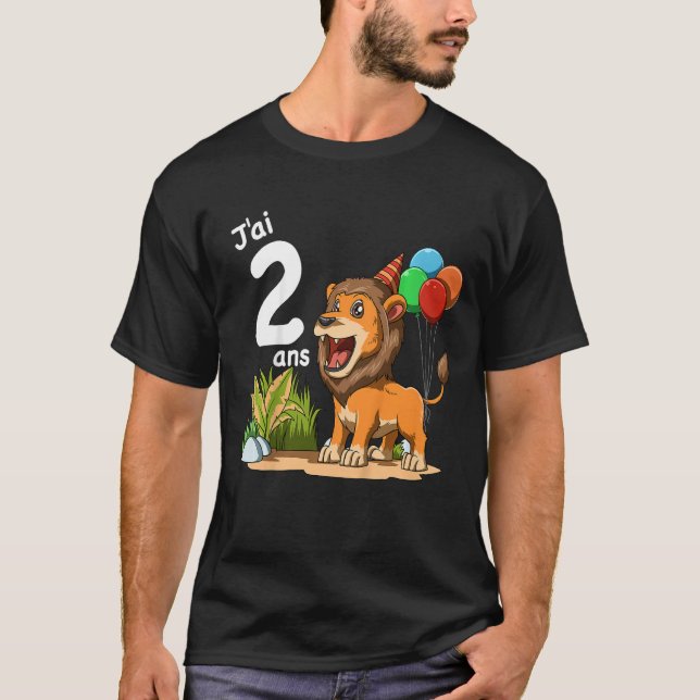 Camiseta Niños leones 2 cumpleaños (Anverso)