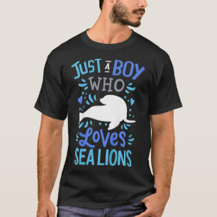 Camiseta Niños leones marinos sólo un chico que ama el rega