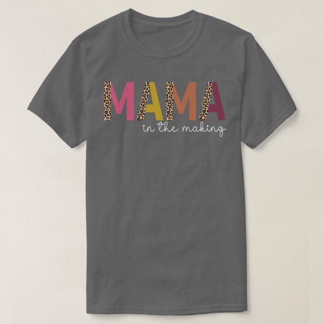 Camiseta Niños leopardo mamás en el anuncio del embarazo (Diseño del anverso)