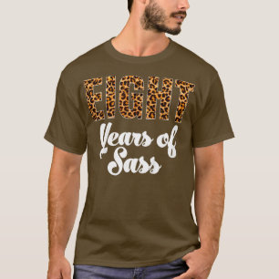 Camiseta Niños Leopardo Octavo Cumpleaños 8 Años Octavo Nac