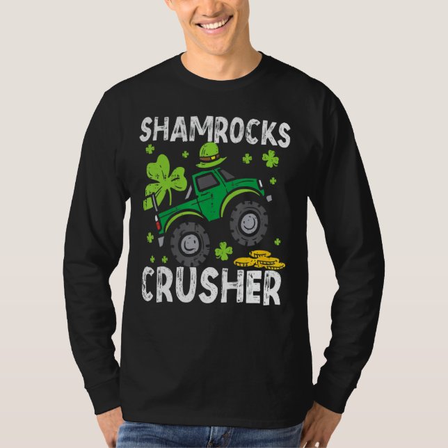 Camiseta Niños Leprechaun Monster Camión Shamrock St Patric (Anverso)