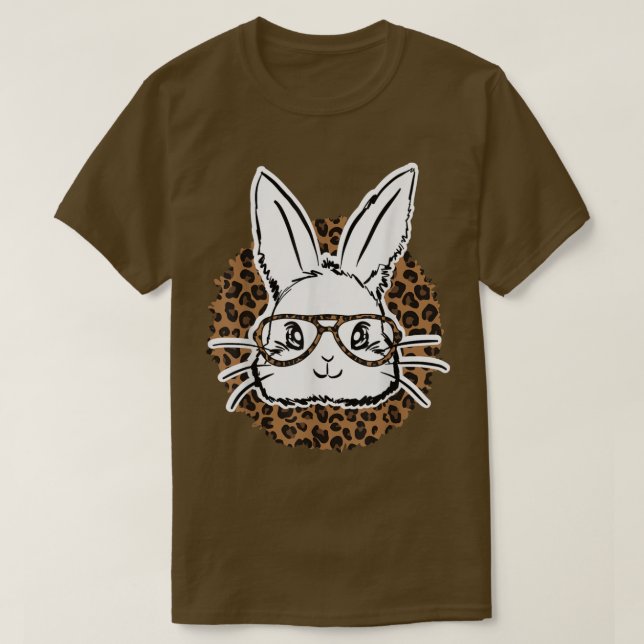 Camiseta Niños lindo conejito Cara Leopardo Glasses Diverti (Diseño del anverso)