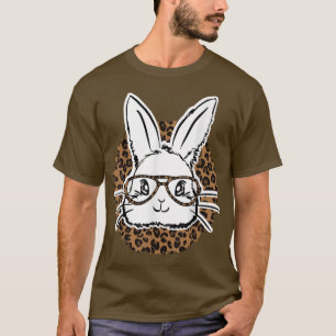 Camiseta Niños lindo conejito Cara Leopardo Glasses Diverti