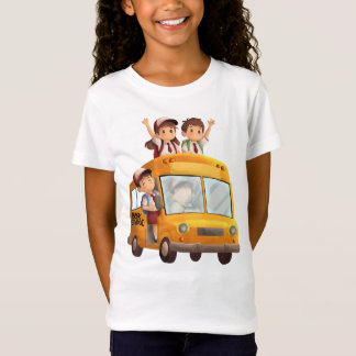Camiseta Niños Lindos Arte de Autobús de Regreso a la Escue