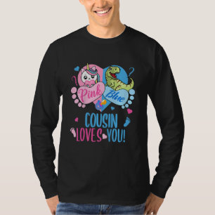Camiseta Niños Lindos Rosa o Azul PRIMO Te Ama Dinosaurio o