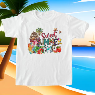Camiseta niños lindos unisex dulce verano tiempo palabra ar