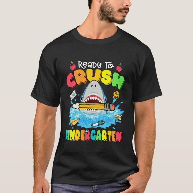 Camiseta Niños listos para aplastar la mochila de tiburón d (Anverso)