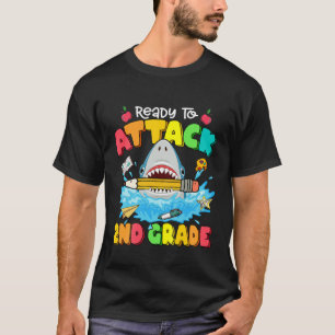 Camiseta Niños Listos Para Atacar A Tiburón De 2º Grado De