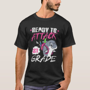 Camiseta Niños Listos Para Atacar A Tiburón De Primer Grado