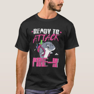 Camiseta Niños Listos Para Atacar Al Tiburón Cute Previo Al