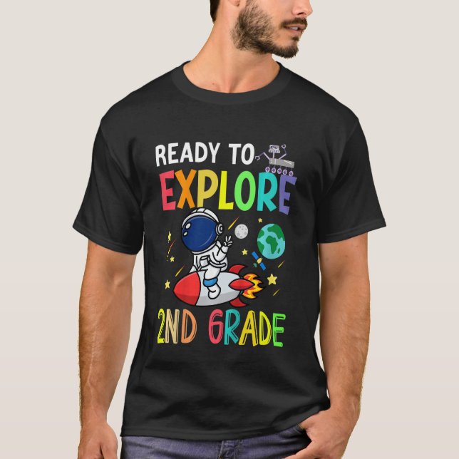 Camiseta Niños Listos Para Explorar A Astronauta De Segundo (Anverso)