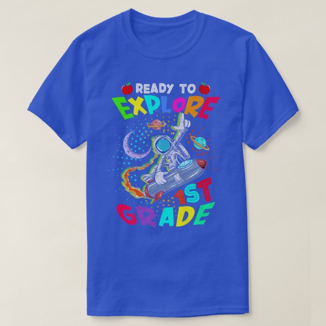 Camiseta Niños listos para explorar astronauta de primer gr (Diseño del anverso)