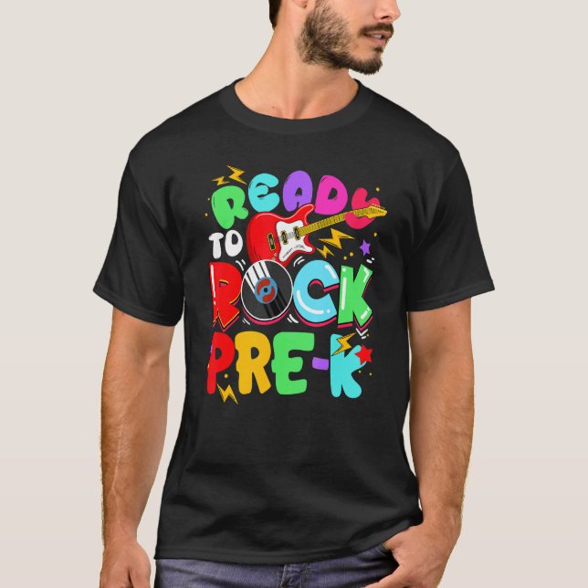 Camiseta Niños Listos Para Hacer Rock Para Prestar Guitarra (Anverso)
