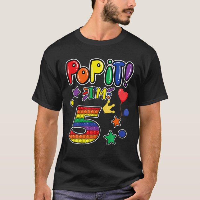 Camiseta Niños Lo Pop 5 Chicas De Cumpleaños Niños De 5 Año (Anverso)