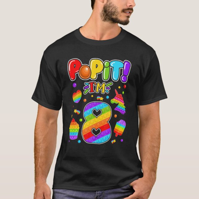 Camiseta Niños Lo Pop 8 Chicas De Cumpleaños Niños De 8 Año (Anverso)