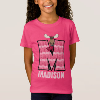 Camiseta Niños "M" Monogramados | Pink Knit Moose