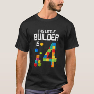 Camiseta Niños Maestro Constructor 4º Nacimiento Niño De 4