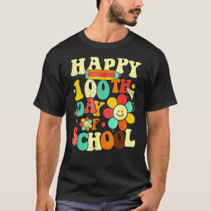 Camiseta Niños maestros Retro Groovy 100 días felices 100 d
