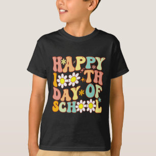 Camiseta Niños maestros Retro Groovy 100 días felices 100 d