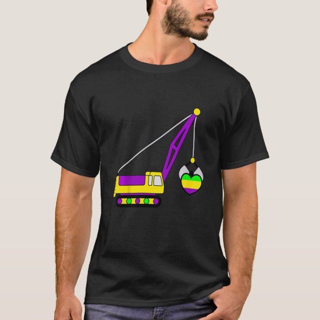 Camiseta Niños Mardi Gras Heart Crane Levantando Masqu (Anverso)