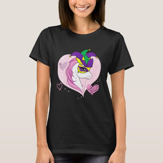 Camiseta Niños Mardi Gras Unicornio Cute Jester Carnival Ma (Anverso)