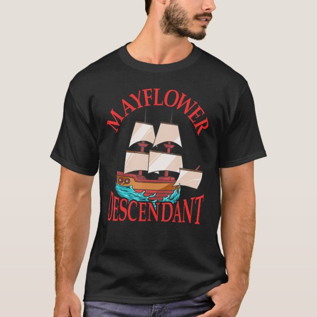 Camiseta Niños Mayflower Descendente historia del barco reg (Anverso)