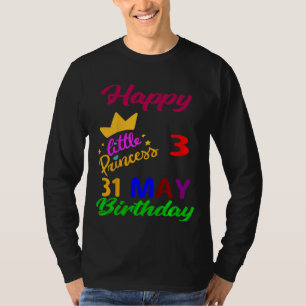 Camiseta Niños Mayo Chicas Cumpleaños 31 Mayo 3 Aniversario