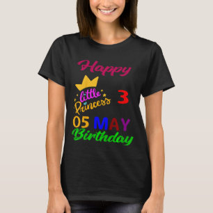 Camiseta Niños Mayo Chicas Cumpleaños 5 Mayo 3 Aniversario