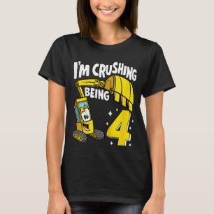 Camiseta Niños me estoy aplastando ser 4 años Excavadora de