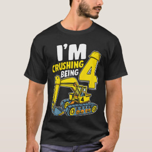 Camiseta Niños me estoy aplastando ser 4 años Excavadora de
