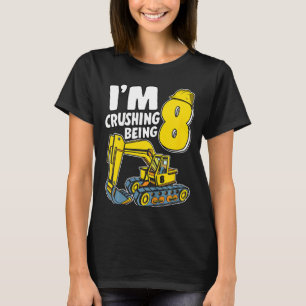 Camiseta Niños me estoy aplastando ser 8 años Excavadora de