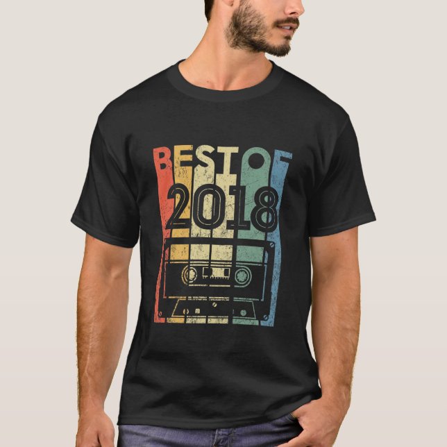 Camiseta Niños Mejor De 2018 Regalos De 4 Años Cinta Casset (Anverso)